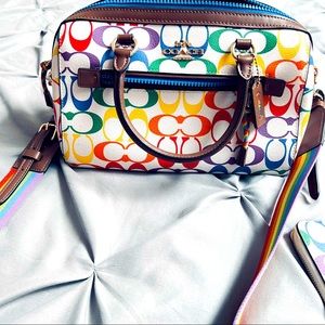 Coach pride Rowan satchel SF PF home used once perfect condition 🌈